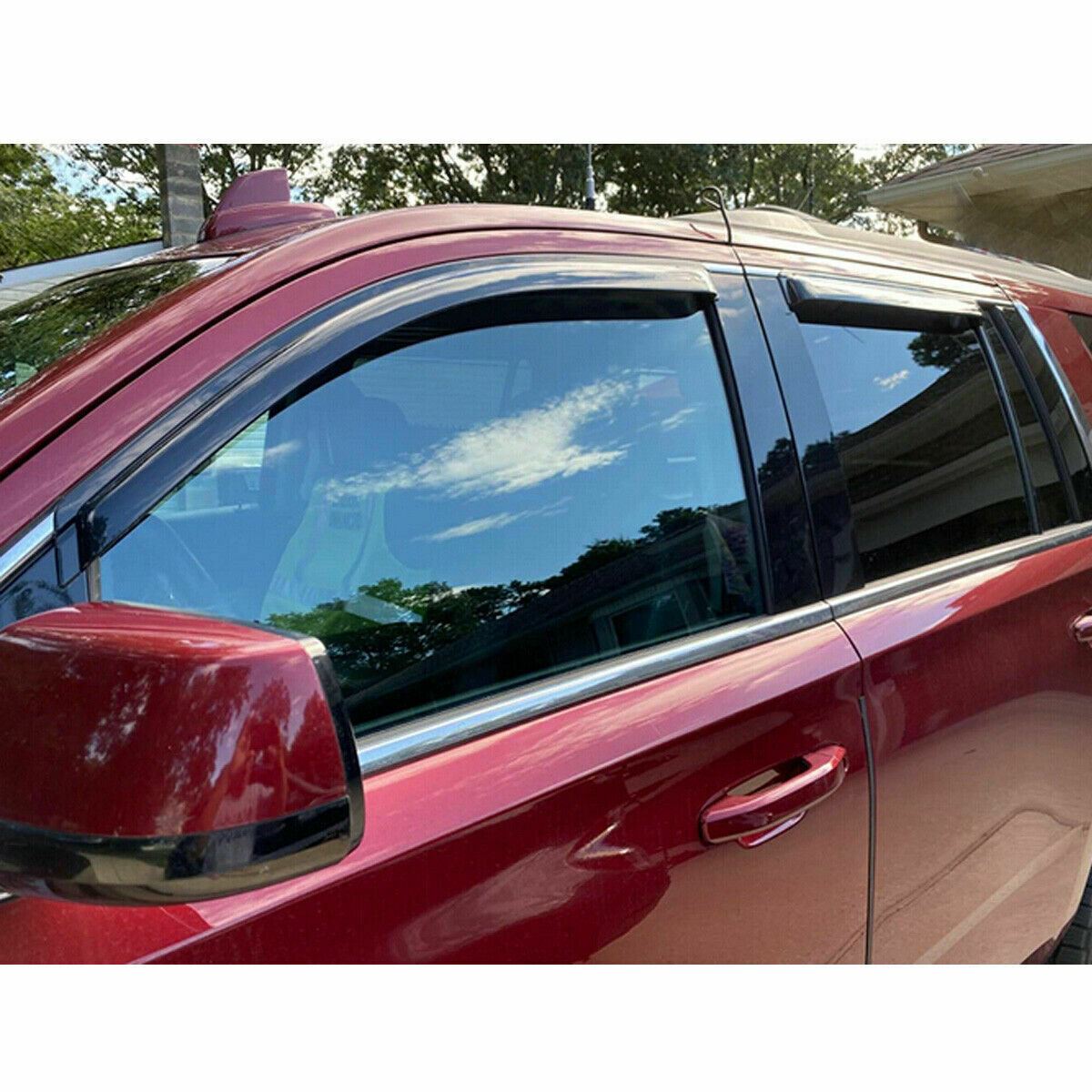 Fit 2015-2021 Chevrolet Tahoe GMC Yukon Out-Channel Vent Window Visors Rain Sun Wind Guards Shade Deflectors