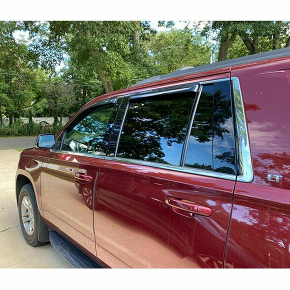 Fit 2015-2021 Chevrolet Tahoe GMC Yukon Out-Channel Vent Window Visors Rain Sun Wind Guards Shade Deflectors