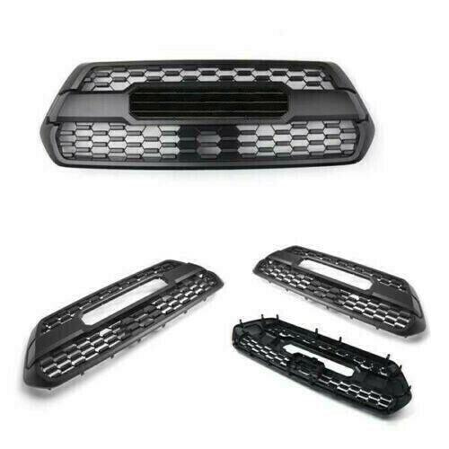 Fits  2016-2021 Toyota Tacoma PRO Front Grille Bumper Hood Matte Black Grill