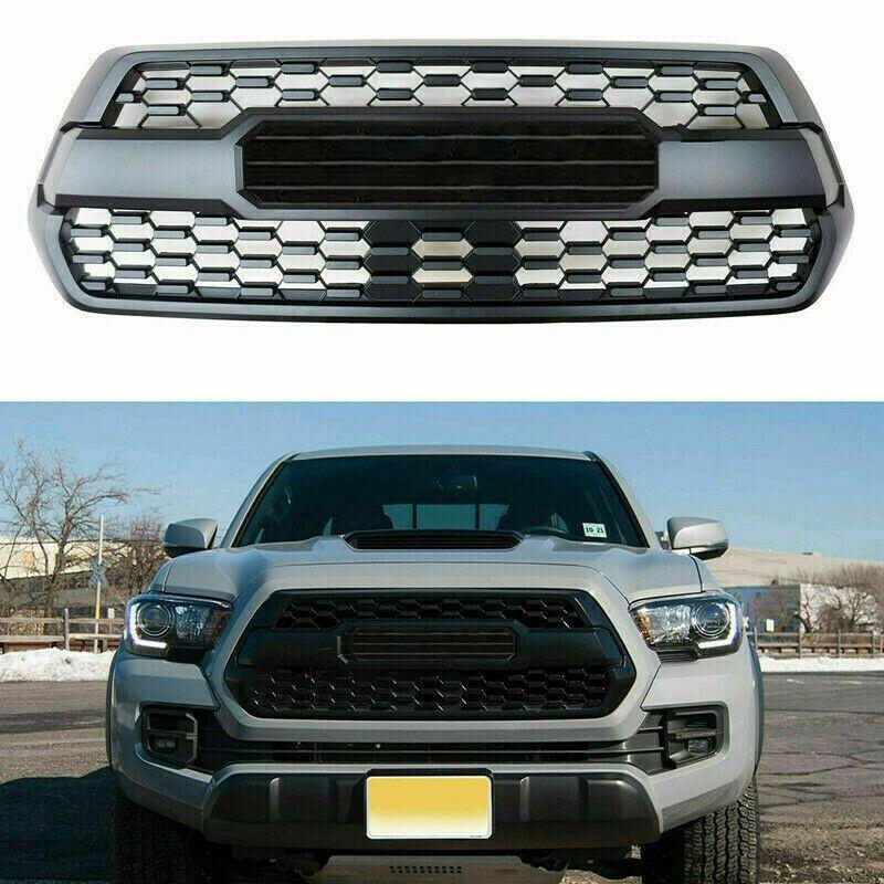 Fits  2016-2021 Toyota Tacoma PRO Front Grille Bumper Hood Matte Black Grill