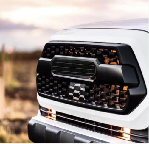Se adapta a Toyota Tacoma PRO 2016-2021 Parrilla delantera Parachoques Capó Parrilla negra mate 