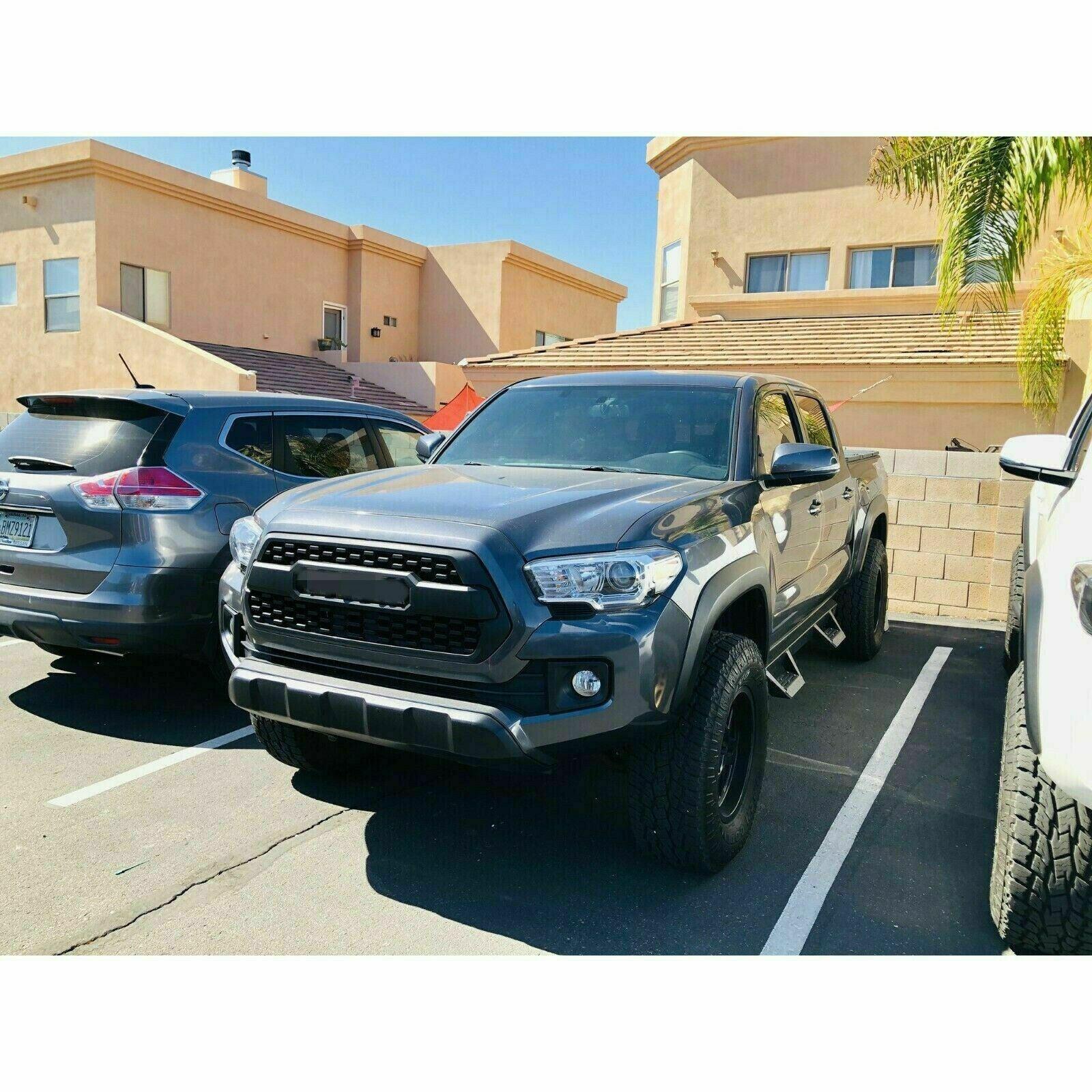 Se adapta a 2016-2021 Toyota Tacoma PRO parrilla delantera parachoques capucha parrilla negra mate