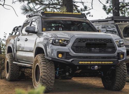 Se adapta a Toyota Tacoma PRO 2016-2021 Parrilla delantera Parachoques Capó Parrilla negra mate 