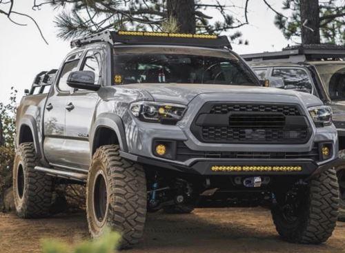 Se adapta a 2016-2021 Toyota Tacoma PRO parrilla delantera parachoques capucha parrilla negra mate