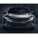 Parachoques delantero compatible con Honda CIVIC Hatchback 2017-2021 (impresión de fibra de carbono con borde rojo) -2