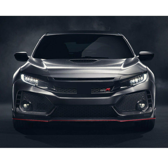 Parachoques delantero compatible con Honda CIVIC Hatchback 2017-2021 (impresión de fibra de carbono con borde rojo) 