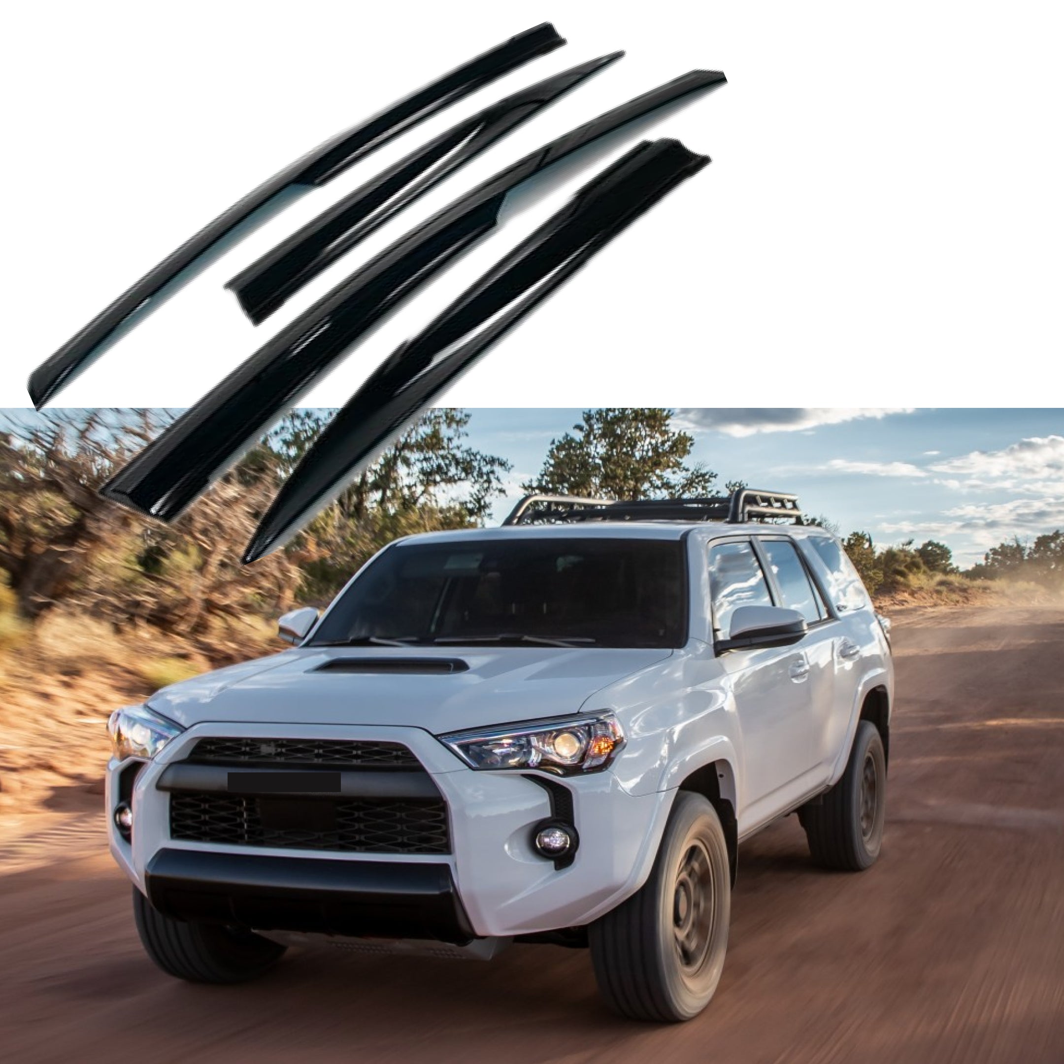 Ajuste 2010-2019 Toyota 4 Runner 3D Mugen estilo ventilación ventana viseras lluvia sol viento guardias deflectores de sombra