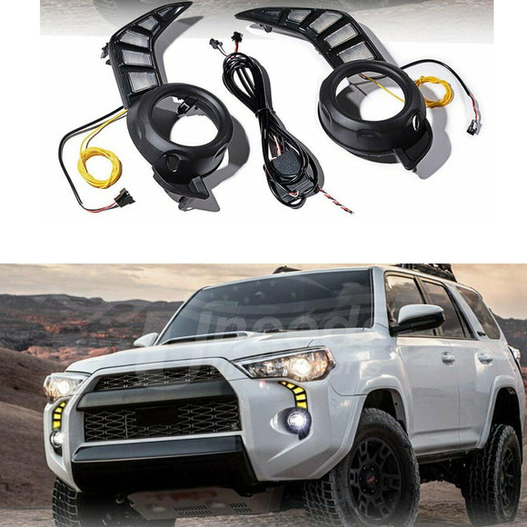 Fit 2014-2026 Toyota 4Runner DRL Turn Signal LED Daytime Running Light Fog Lamps