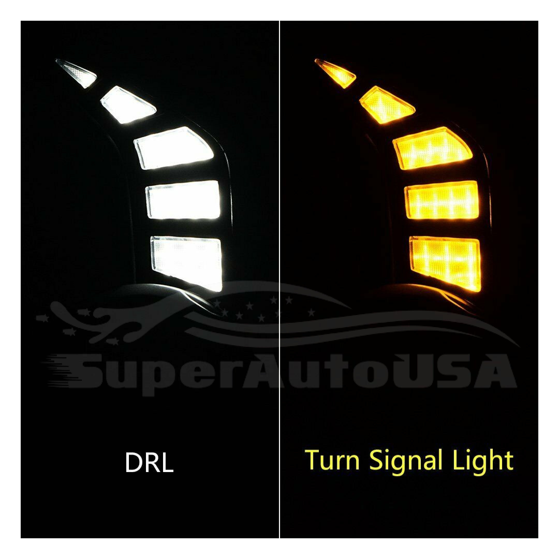 Fit 2014-2021 Toyota 4Runner DRL Turn Signal LED Daytime Running Light Fog Lamps - 0