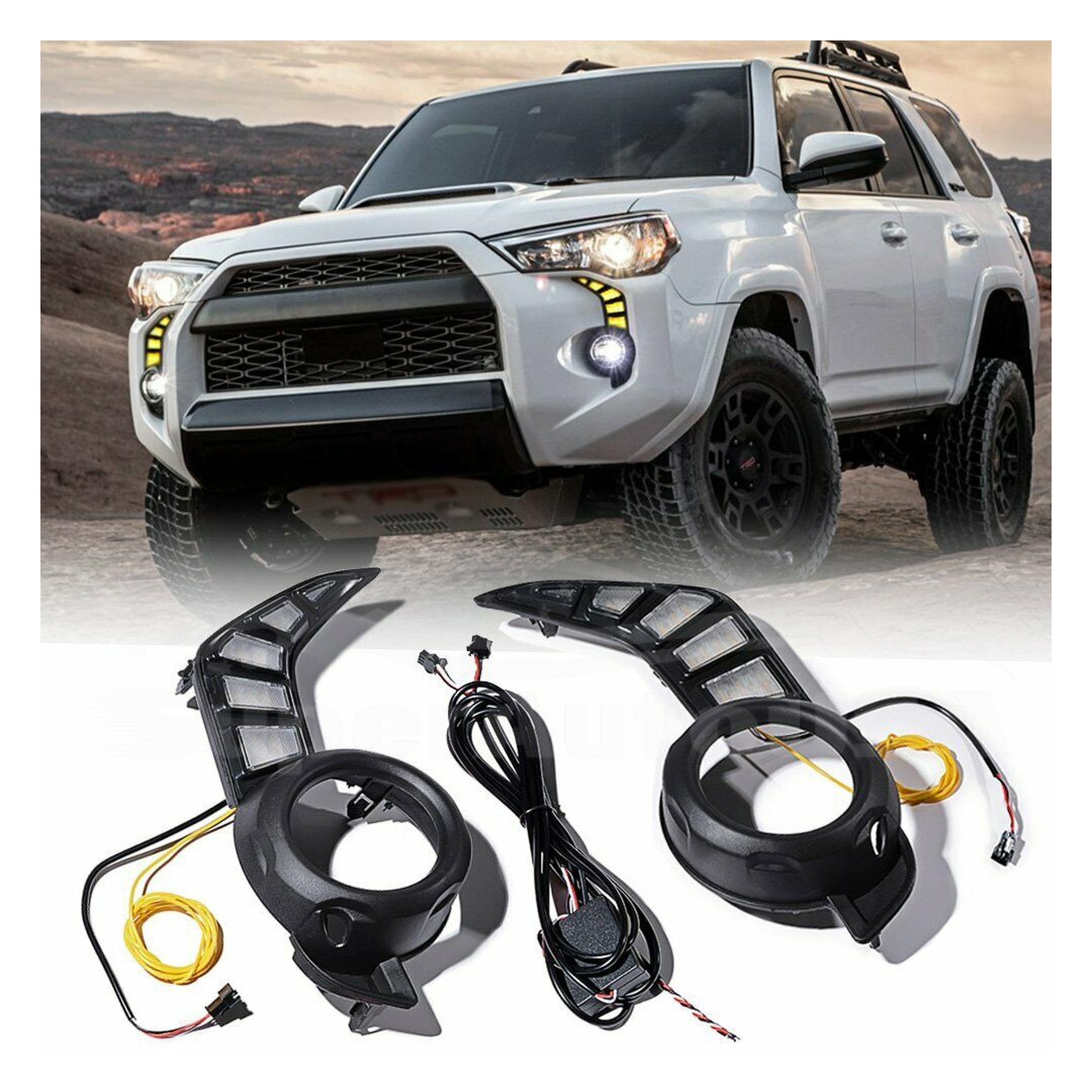 Fit 2014-2021 Toyota 4Runner DRL Turn Signal LED Daytime Running