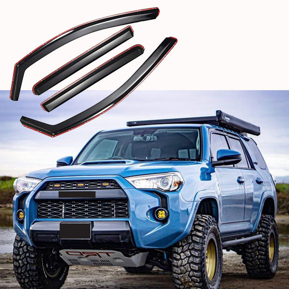Fit 2019-2024 Toyota 4Runner In-Channel Vent Window Visors Rain Sun Wind Guards Shade Deflectors