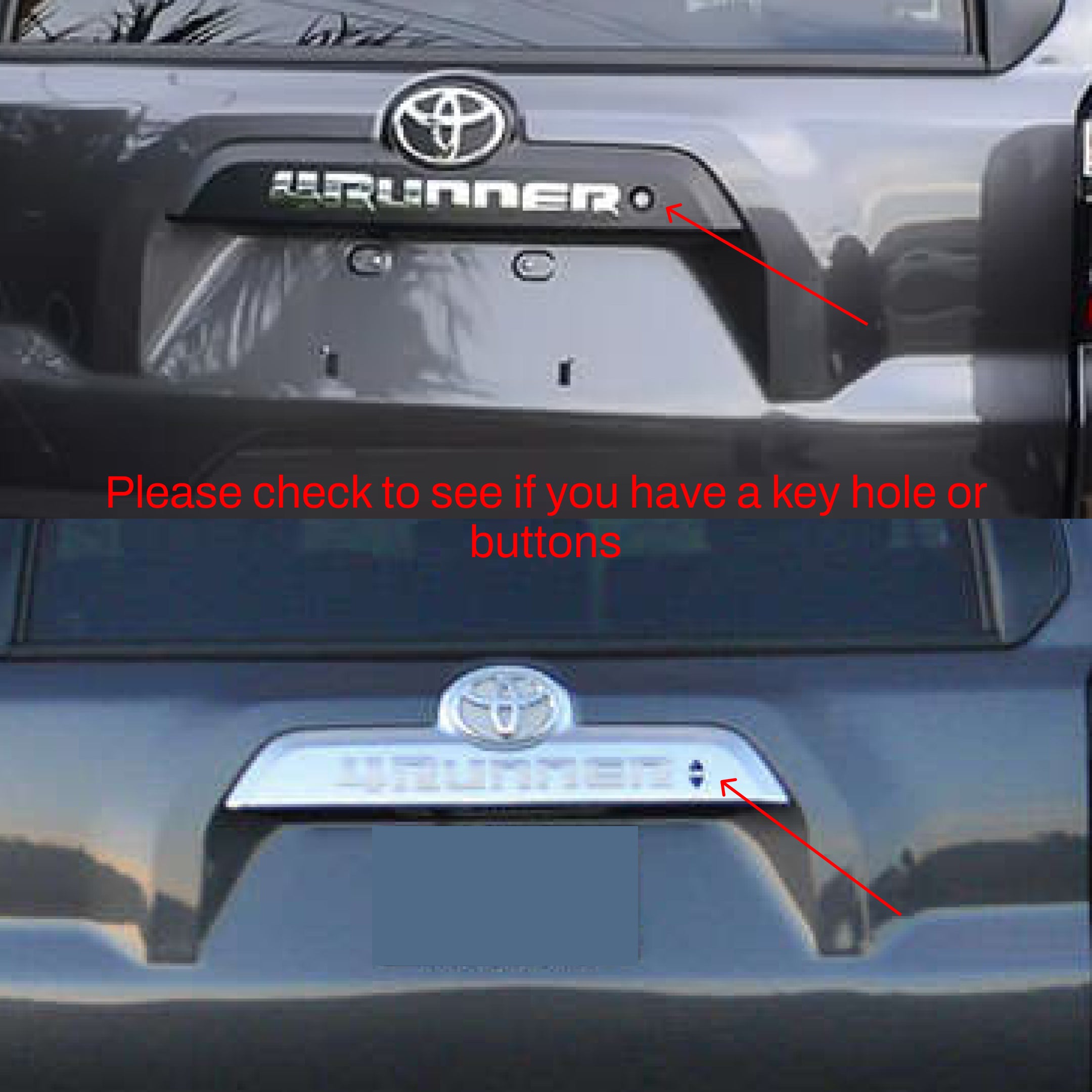 For 2011-2022 Toyota 4Runner Black Trunk Lid Tailgate Trim Brake Light - 0