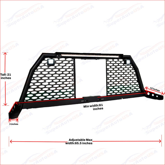 Barra antivuelco de acero reforzado ajustable con LED para camioneta Ford Ranger