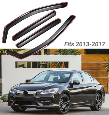 Se adapta a Honda Accord 2013-2017, viseras para ventanas con ventilación en canal, protectores contra la lluvia, el sol y el viento, deflectores de sombra 