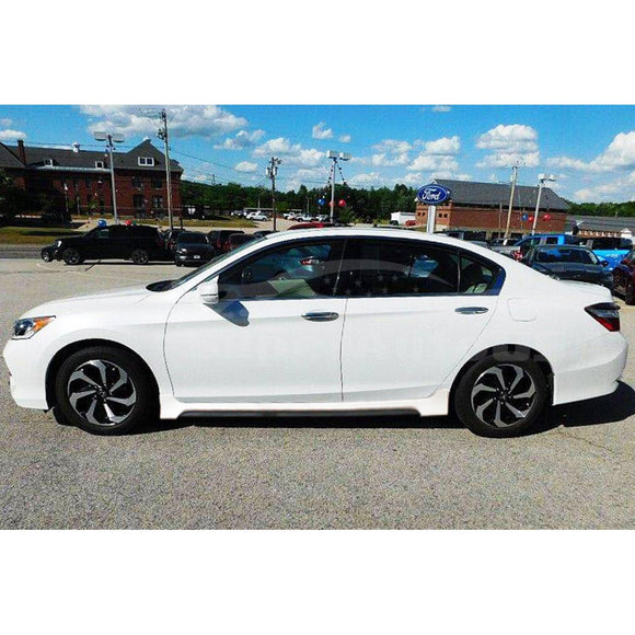 Fits 2013-2017 Honda Accord JDM Style Side Body Skirts Set (Glossy Black & White)