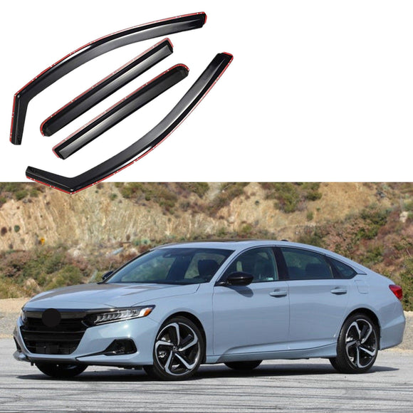 Se adapta a Honda Accord 2018-2023, viseras para ventanas con ventilación en el canal, protectores contra la lluvia, el sol y el viento, deflectores de sombra 
