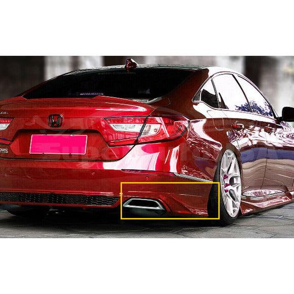 FOR 2018-2022 HONDA Accord Rear Bumper Splitter Corner Apron Spat Valance (Black)