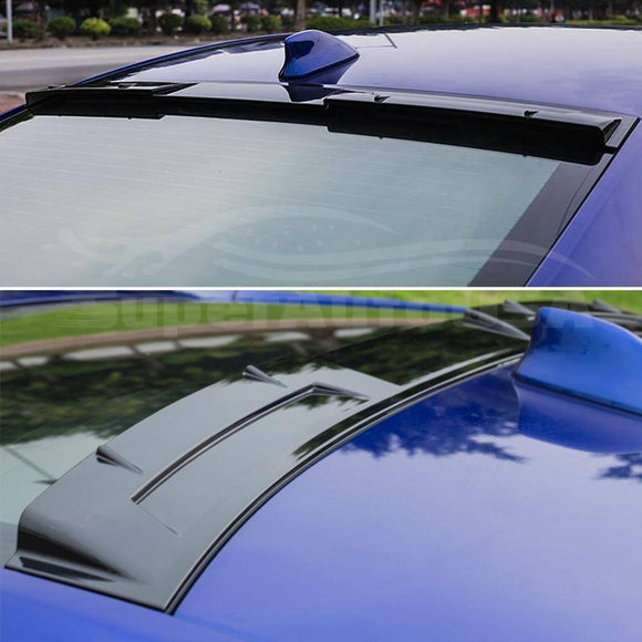 Fit 2018-2023 Honda Accord Rear Window Visor Roof Spoiler Wing (Gloss Black)