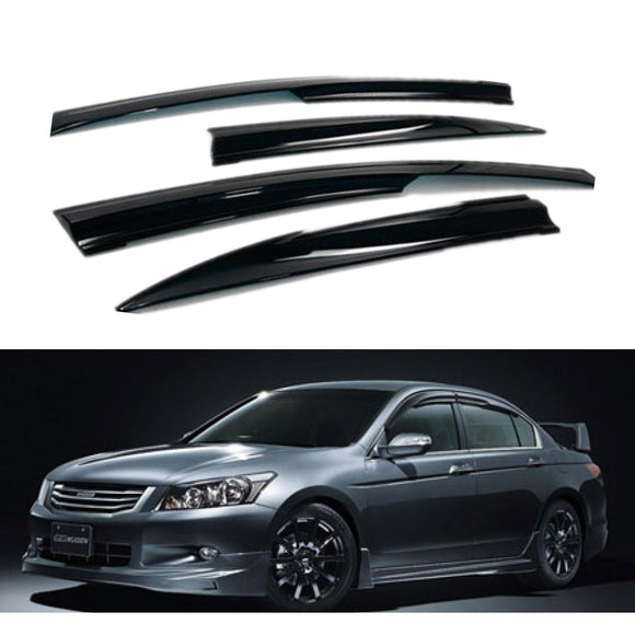 Fit 2008-2012 Honda Accord 3D Mugen Style Vent Window Visors Rain Sun Wind Guards Shade Deflectors