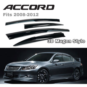 Fit 2008-2012 Honda Accord 3D Mugen Style Vent Window Visors Rain Sun Wind Guards Shade Deflectors