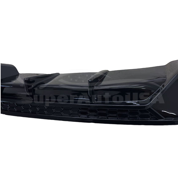 Fit 2018-2023 Honda Accord Sport Rear Diffuser Spoiler w/ LED Brake Light (Gloss Black)