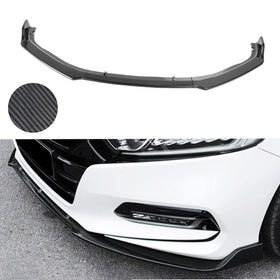 Fit 2018-2020 Honda Accord 4Dr Sedan Front Bumper Lip Spoiler (Carbon Fiber Print)
