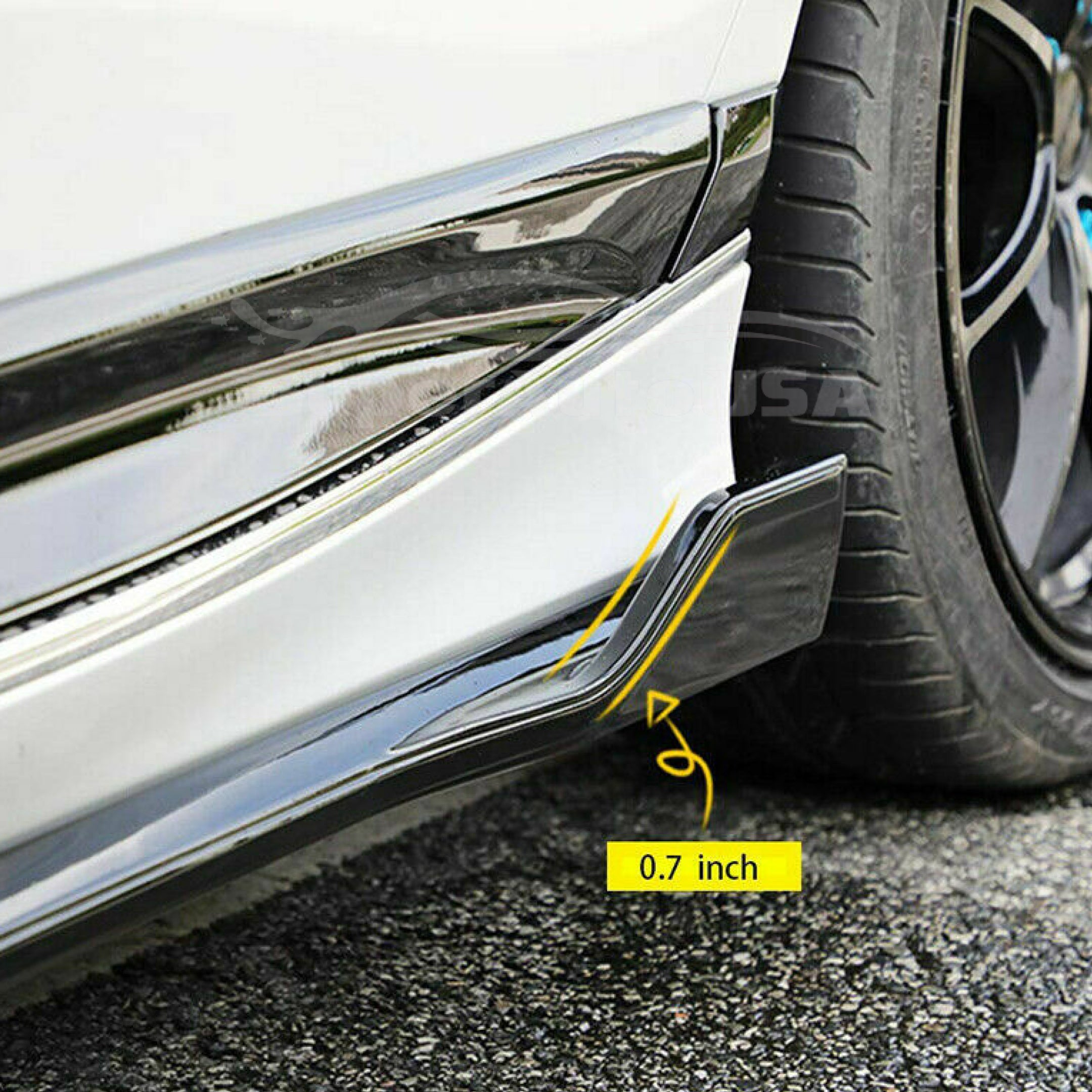 Ajuste 2018-2021 Honda Accord extensión inferior labio lado cuerpo faldas (negro brillante)