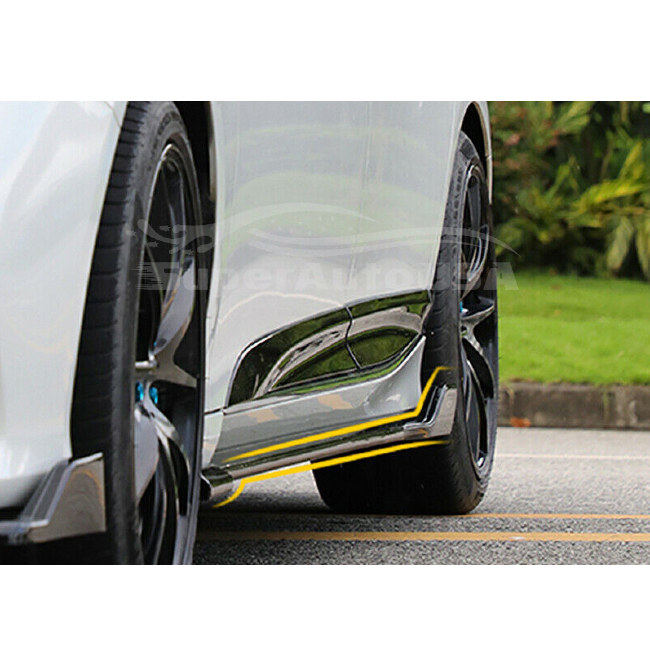 Ajuste 2018-2021 Honda Accord extensión inferior labio lado cuerpo faldas (negro brillante)