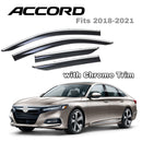 Se adapta a Honda Accord 2018-2023, molduras cromadas con clip, viseras para ventanas, protectores contra la lluvia, el sol y el viento, deflectores de sombra -1