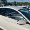 Fit 2018-2022 Honda Accord 3D Wavy Style Chrome Trim Vent Window Visors Rain Sun Wind Guards Shade Deflectors
