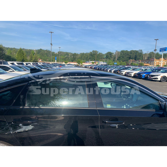 Fit 2018-2023 Honda Accord 3D Wavy Style Chrome Trim Vent Window Visors Rain Sun Wind Guards Shade Deflectors