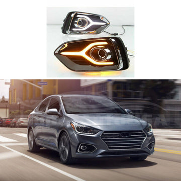 Luces LED antiniebla diurnas DRL para Hyundai Accent Solarius 2017-2019 