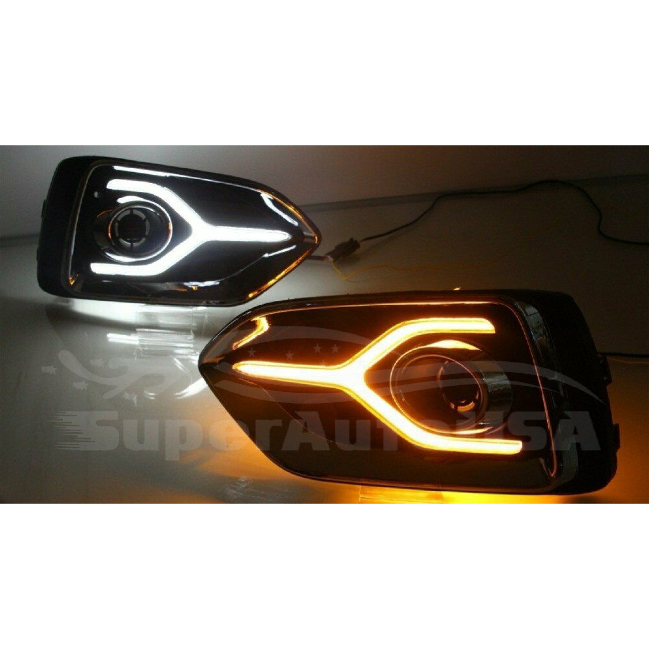 For Hyundai Accent Solarius 2017-2019 LED Daytime Day Fog Lights DRL Signal Lamp - 0