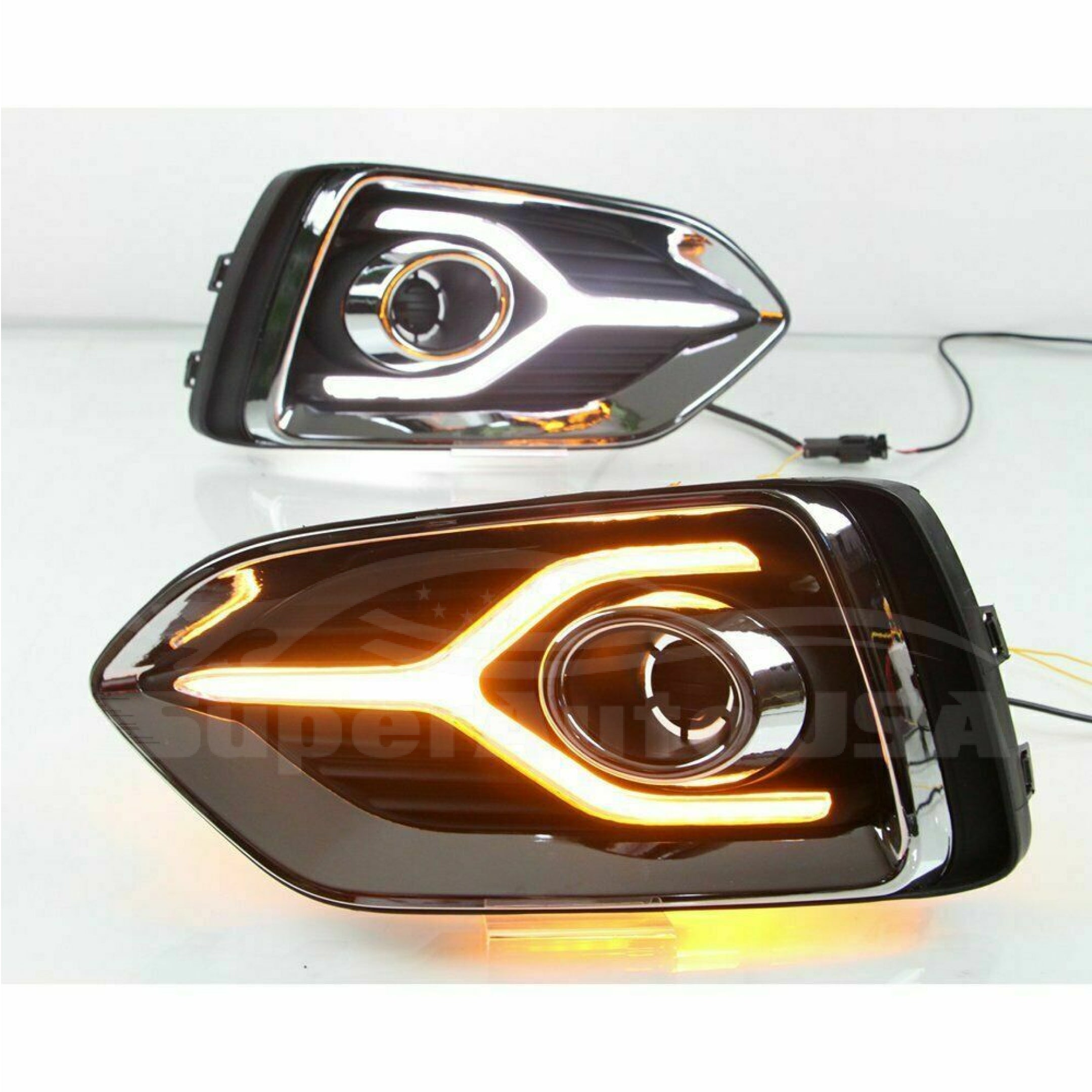 For Hyundai Accent Solarius 2017-2019 LED Daytime Day Fog Lights DRL Signal Lamp