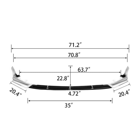 Fits 2018-2023 Honda Accord Front Bumper Lip Car Spoiler (Gloss Black and White)