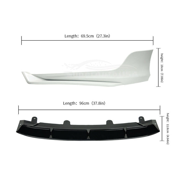 Fits 2018-2023 Honda Accord Front Bumper Lip Car Spoiler (Gloss Black and White)