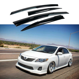 Fit 2009-2013 Toyota Corolla 3D Mugen Style Vent Window Visors Rain Sun Wind Guards Shade Deflectors