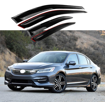 Se adapta a Honda Accord 2013-2017, viseras para ventanas con ventilación de canal exterior, protectores contra la lluvia, el sol y el viento, deflectores de sombra 