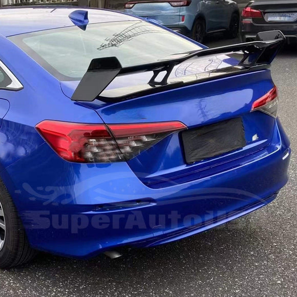 Sleek Matte Black Rear Diffuser Bumper Cover for Ford Mustang EcoBoost Coupe 2024 by SuperAutoUSA.
