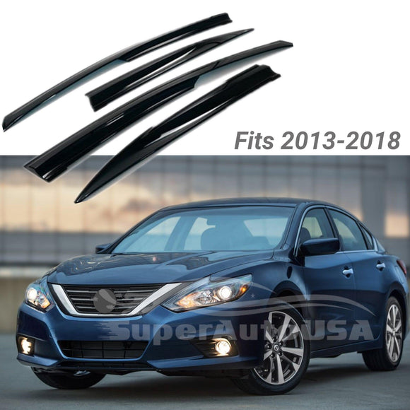 Fit 2013-2018 Nissan Altima 3D Mugen Style Vent Window Visors Rain Sun Wind Guards Shade Deflectors
