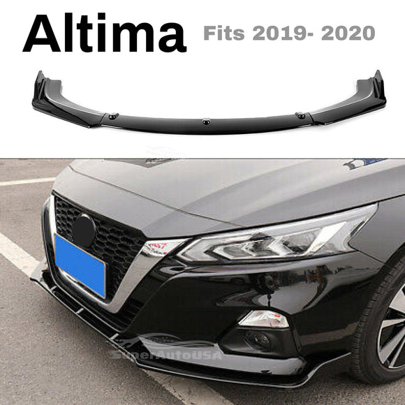 Fit 2019-2020 NISSAN ALTIMA FRONT BUMPER LIP SPOILER SPLITTER (Gloss Black)