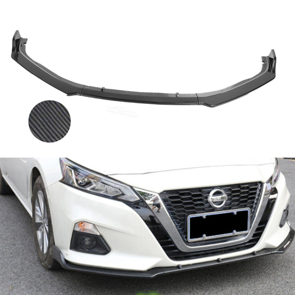 Fit 2019-2020 NISSAN ALTIMA FRONT BUMPER LIP SPOILER (Carbon Fiber Print)