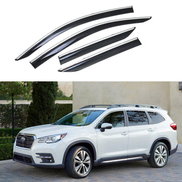 Se adapta a Subaru Ascent 2019-2021, molduras cromadas con clip, viseras para ventanas, protectores contra la lluvia, el sol y el viento, deflectores de sombra 