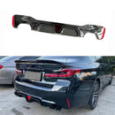 For 2017-2022 BMW 5 Series G30 Sedan Rear Bumper Diffuser with LED Light-2
