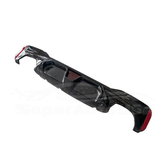 For 2017-2022 BMW 5 Series G30 Sedan Rear Bumper Diffuser with LED Light