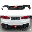 For 2017-2022 BMW 5 Series G30 Sedan Rear Bumper Diffuser with LED Light-1
