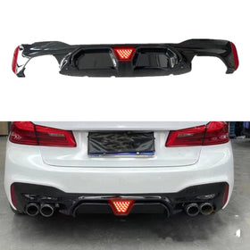 For 2017-2022 BMW 5 Series G30 Sedan Rear Bumper Diffuser with LED Light