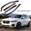Compatible con BMW X5 2019-2022, viseras de ventana de ventilación en el canal, protectores contra el viento y la lluvia, deflectores de sombra