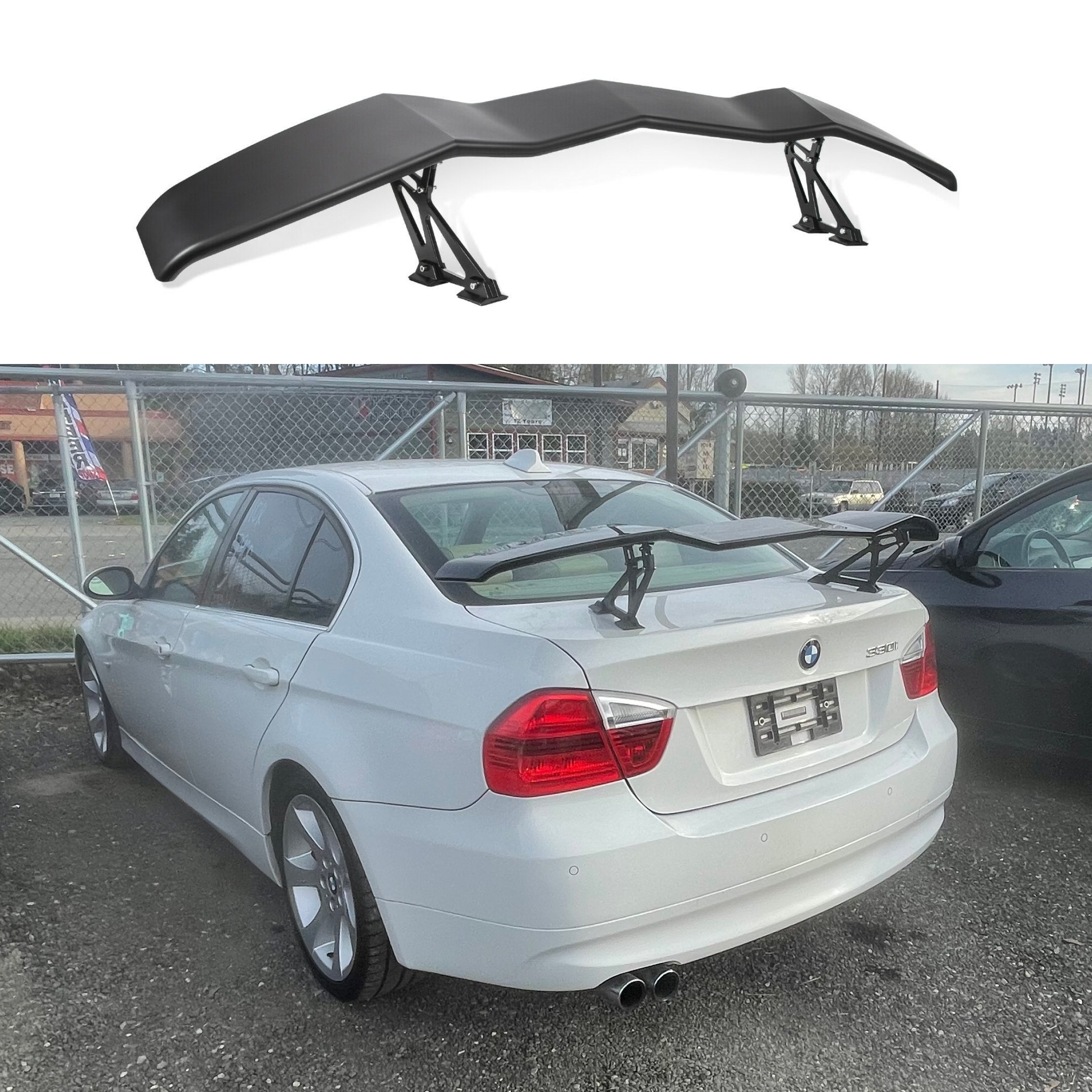 Ajuste BMW 3-Series M3 GT estilo imprimado negro mate alerón trasero para maletero
