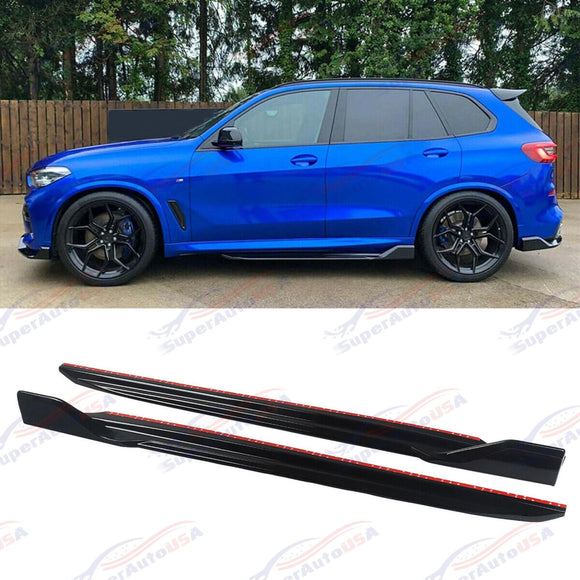 SuperAutoUSA BMW X5 M 19 20 21 22 23 body kit with front splitter lip and side skirts.
